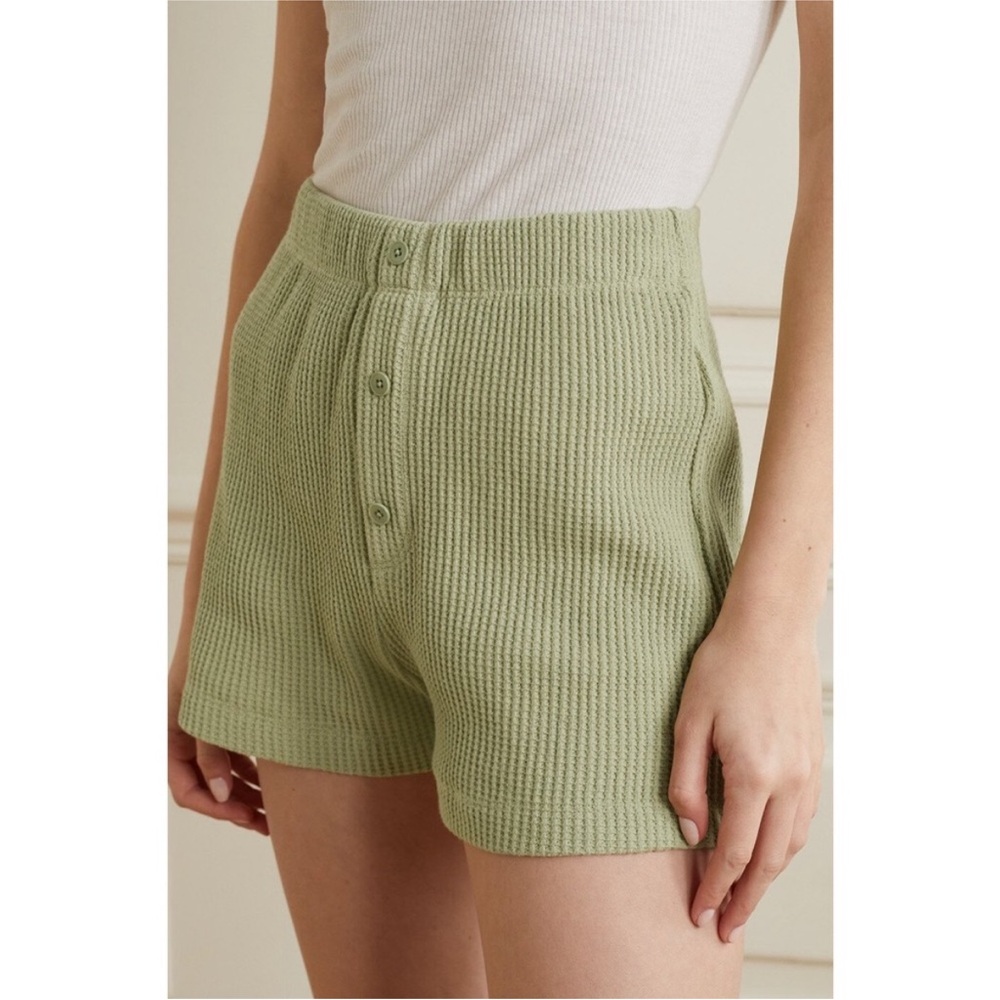 REFORMATION Dixon Waffle-Knit Organic Cotton‎ Shorts Size Medium